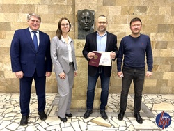 В АО «НИИВК им. М.А. Карцева» состоялось торжественное вручение диплома кандидата технических наук Калинину Михаилу Юрьевичу